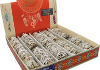 Witte Salie - White Saga Smudge stick 10cm - 3 stuks - Voor meditatie, yoga, huis reiniging, zuivering en bescherming en stress verlichtend, goede nachtrust.